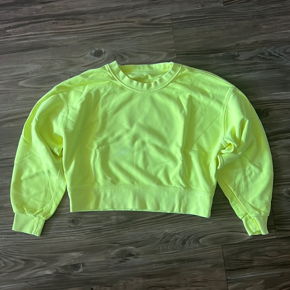 Lululemon Neon Yellow Cropped Sweatshirt